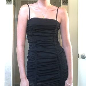 Black tight mesh body con urban outfitters dress